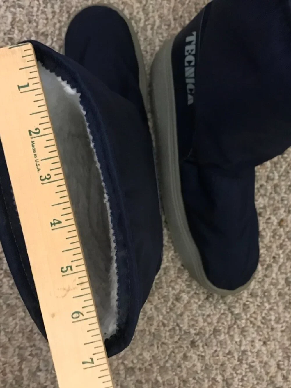 vintage TECHNICA lined moon boots size 45-46 blue and grey made in Italy